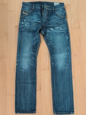 Vintage Diesel Krooley Distressed Blue Straight Jeans W31L34